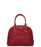 MIU MIU Red Matelasse Logo Small Satchel at Darveys