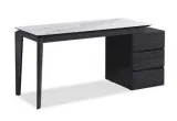 Briny Modern Office Desk in Ceramic and Oak Veneer