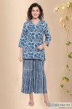 Chandravadana Latest Cotton Block Print Kurta  - Rose Shree