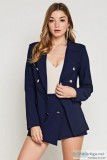 Madison Navy Blue Blazer and Short Set
