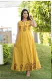 Women s Simple Yellow A-line Kurti