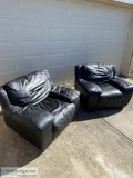 Oversized Black Leather Chairs