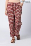 Stylish Shisht Block Print Cotton Farsi Pant - Rose Shree