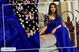 Stunning Solid Satin Silk Saree
