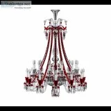 JR2037 ZENITH CLEAR AND RED CHANDELIER