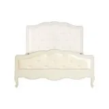 Francis Super King Size White Wooden Bed  ChicParadisLux
