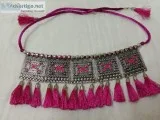 Metal Jewel Set  (Pink and Gold)