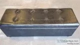 Black Leatherette Finish Upholstered Storage Bench 