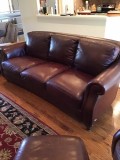 Natuzzi Leather Sofa Chair and Ottoman