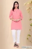Blossom Pink Cotton Short Kurti  - Rose Shree