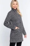 High Mock Neck Knit Coat