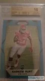 2017 PANINI PRIZM PRIZMS LIGHT BLUE KAREEM HUNT RC BGS 10
