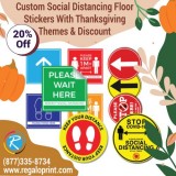 Custom Social Distancing Floor Stickers With Thanksgiving Themes