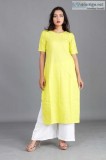 Shop Parrot Green Chikan Kurti Online