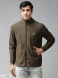 Poly Cotton Fleece Solid Full Sleeves Jacket