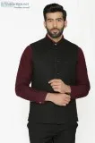 Tweed Wool Blue Modi Nehru Jacket