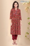 Block Print Kurta Women s Clothing - Rose Shree