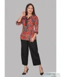 Buy kurta womens polycrepe short kurti red