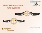 Gold Cross Bracelets with Diamond