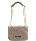 LOVE MOSCHINO Grey Quilted Medium Shoulder Bag at Darveys
