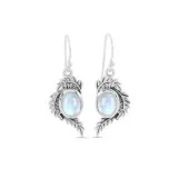 925 SILVER MOONSTONE  EARRING-MIDNIGHT FOREST