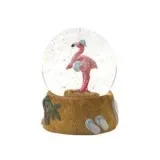 BEACH BALL FLAMINGO SNOW GLOBE