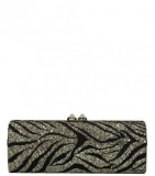 JIMMY CHOO Gold Black Celeste Clutch at Darveys