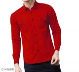 Cotton Solid Full Sleeves Slim Fit Shirts