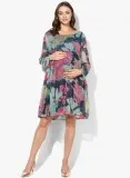 Maternity Dress Multi Floral Georgette