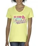 Printed Ladies V-neck T-shirts