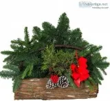 Buy Large Cedar Log Basket For Festive Decorations