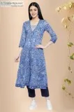 Blue Block Print Cotton Kurta - Rose Shree