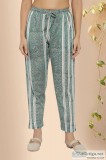 Kalyana Cotton block print Tapered Pant - Rose Shree