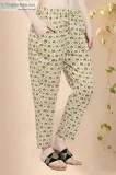 Nalini Cotton Block Print Tapered Pant - Rose Shree