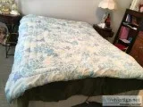 Blanket with blue and purple Butterflies butterflies on white ba
