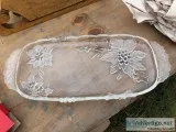CLEAR GLASS CHRISTMAS SERVING PLATTER