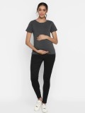 High-Waisted Slim Maternity Jeans- Black