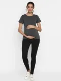 High-Waisted Slim Maternity Jeans- Black
