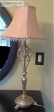 Silver Table Lamp wBeaded Shade
