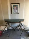 (((((MANTEL WITH GREEN MARBLE TOP)))))