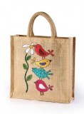 Finest Quality  Jute hand painted bag save birds manufacturer ex