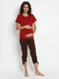 Hi-Rise Maternity Leggings with Lace Up Side Ties