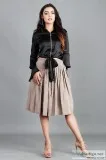Sale Black Satin Top with Pleated Skirt for Ladies Online