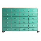 Carter Green Distressed Industrial Style Multi Storage Drawers  