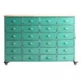 Carter Green Distressed Industrial Style Multi Storage Drawers  