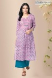 Block Print Kurta Online Beautiful Pink Cotton Kurta- Rose Shree