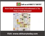 Get Times of India Allahabad Obituary Ad Booking Service Online
