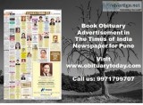 Get Times of India Pune Obituary Ad Booking Service Online