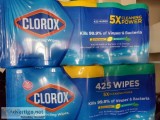 Clorox Wipes 5 container Pack (425 wipes total)