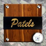 Brass Name Plate with wooden for interior purpose